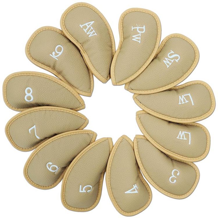 12pcs Thick Synthetic Leather Golf Iron Head Covers Set 3