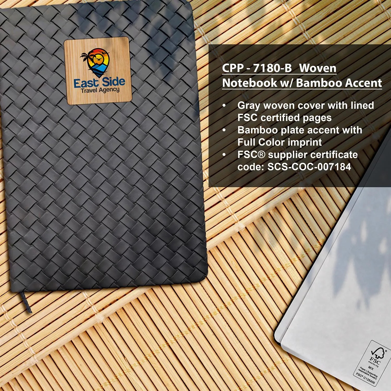 Woven Notebook with Bamboo Accent 5