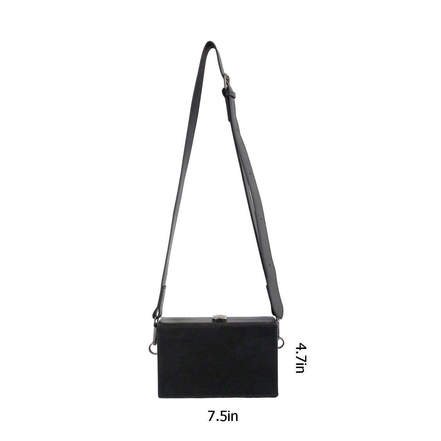 PU Leather Box Crossbody Bag 2