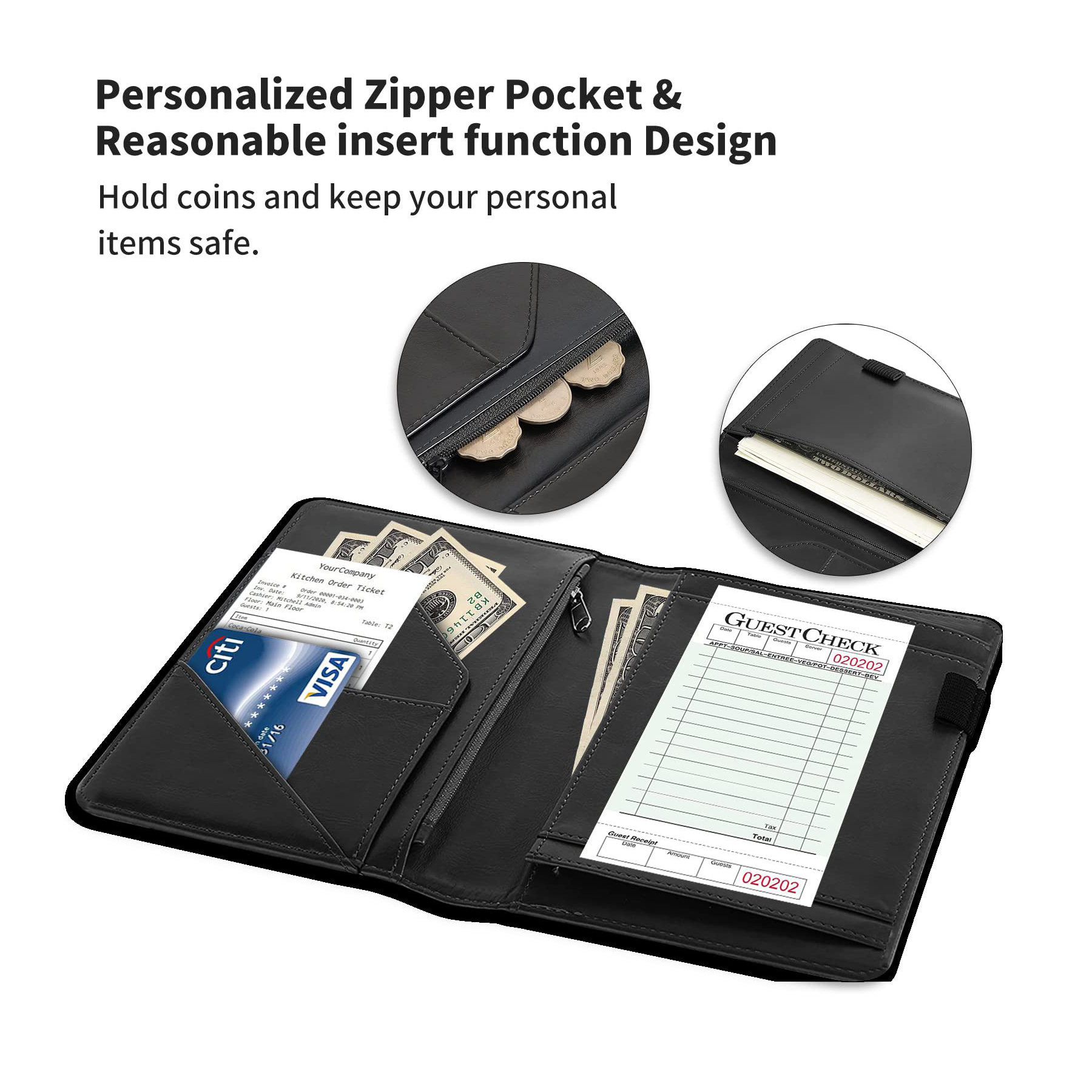 Server Book Holder with Zipper Pocket 5