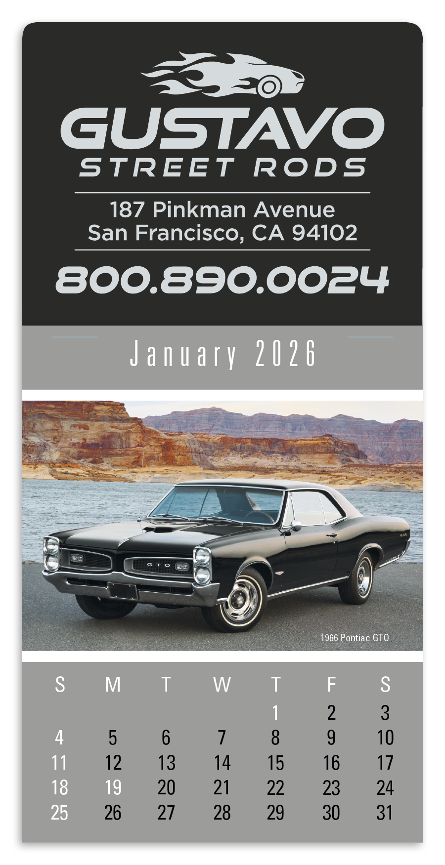 Press-N-Stick Cruisin' Cars Calendar