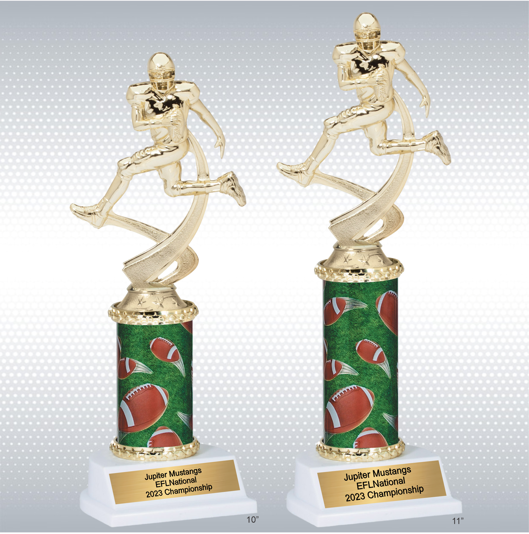 Assembled Male Football Trophy w/ White Base 2