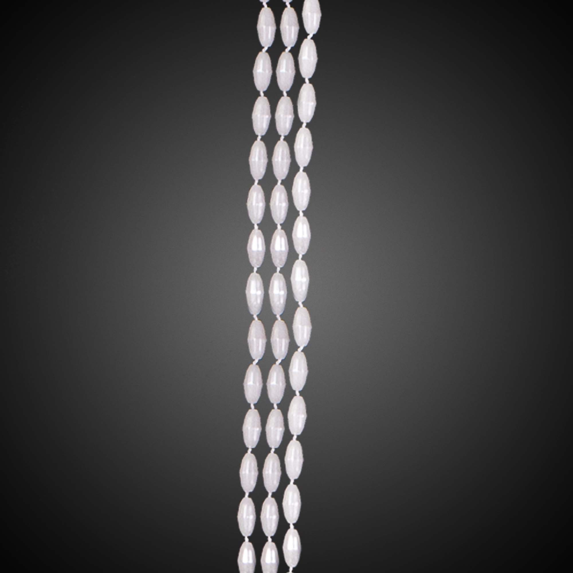 White Pearl Mardi Gras Beads 3