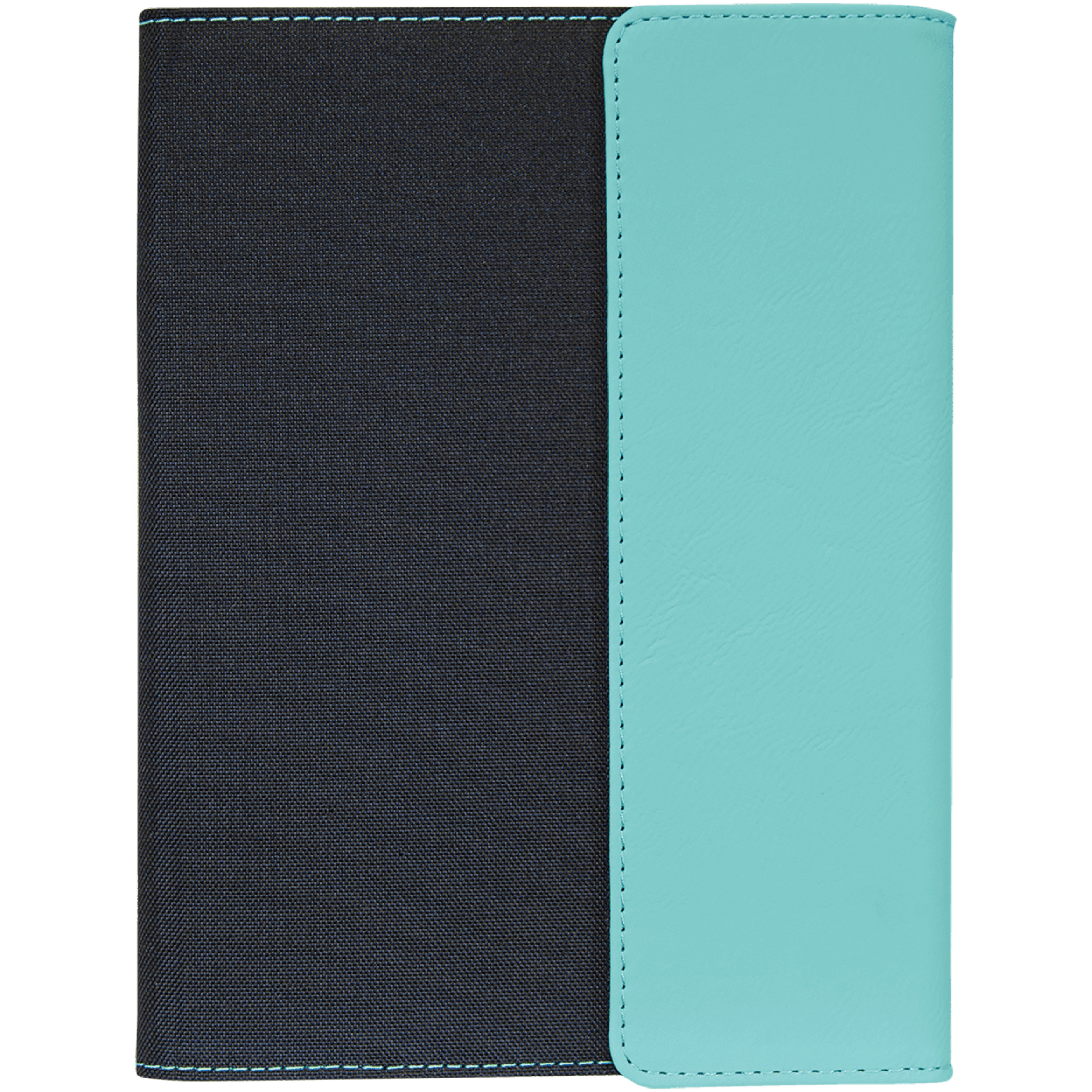 7" x 9" Teal Leatherette & Black Canvas Portfolio 7