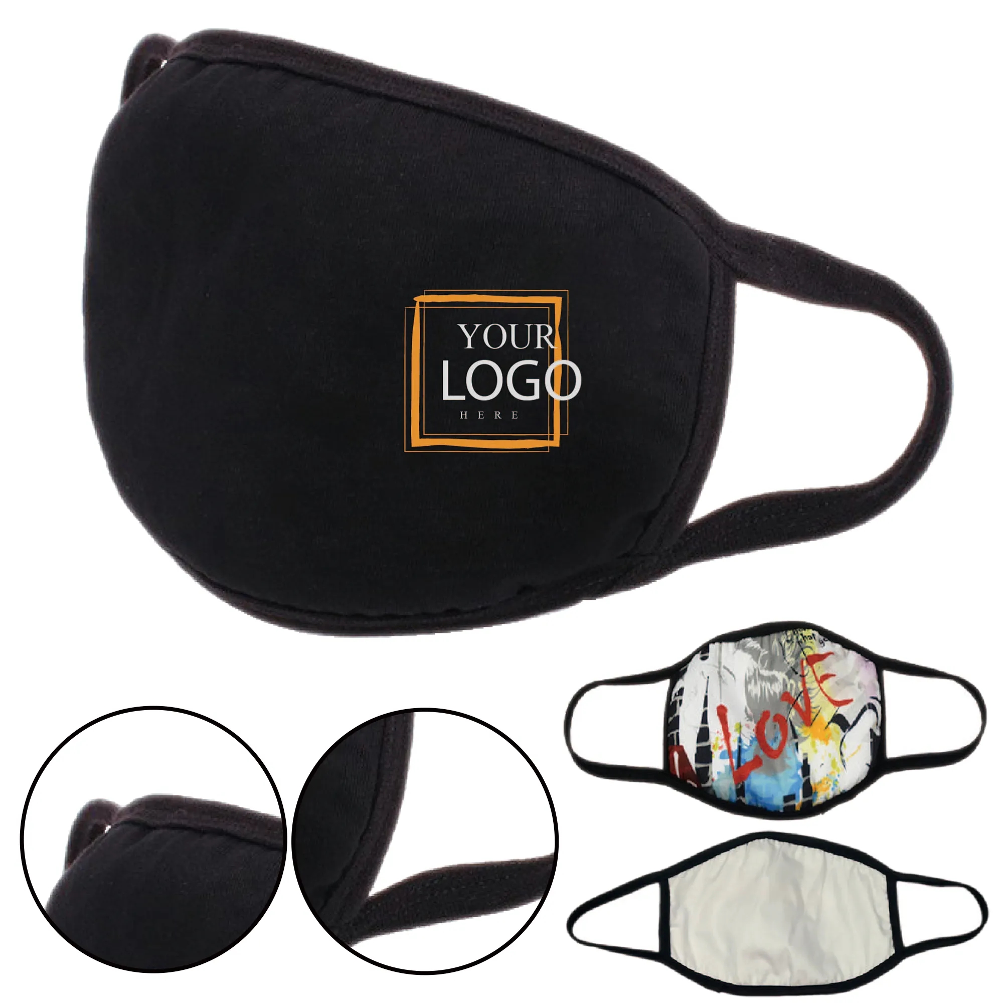 Custom Printed 3-Layer Cotton Blend Face Mask 3