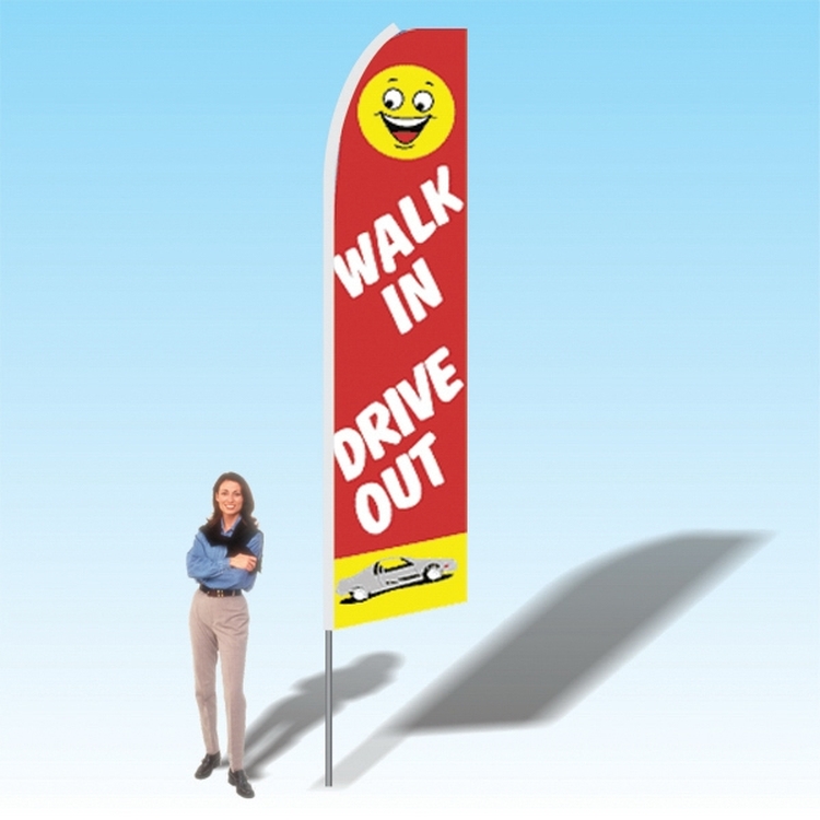 15FT Walk In Drive Out Advertising Banner Flag 2