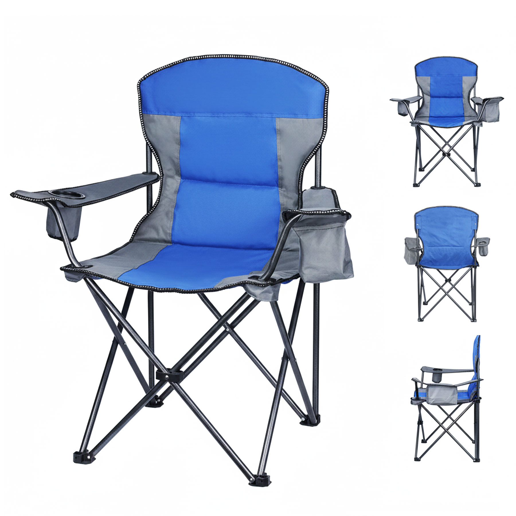 Premium Folding Chair With 3-Can Cooler And Cup Holder 5