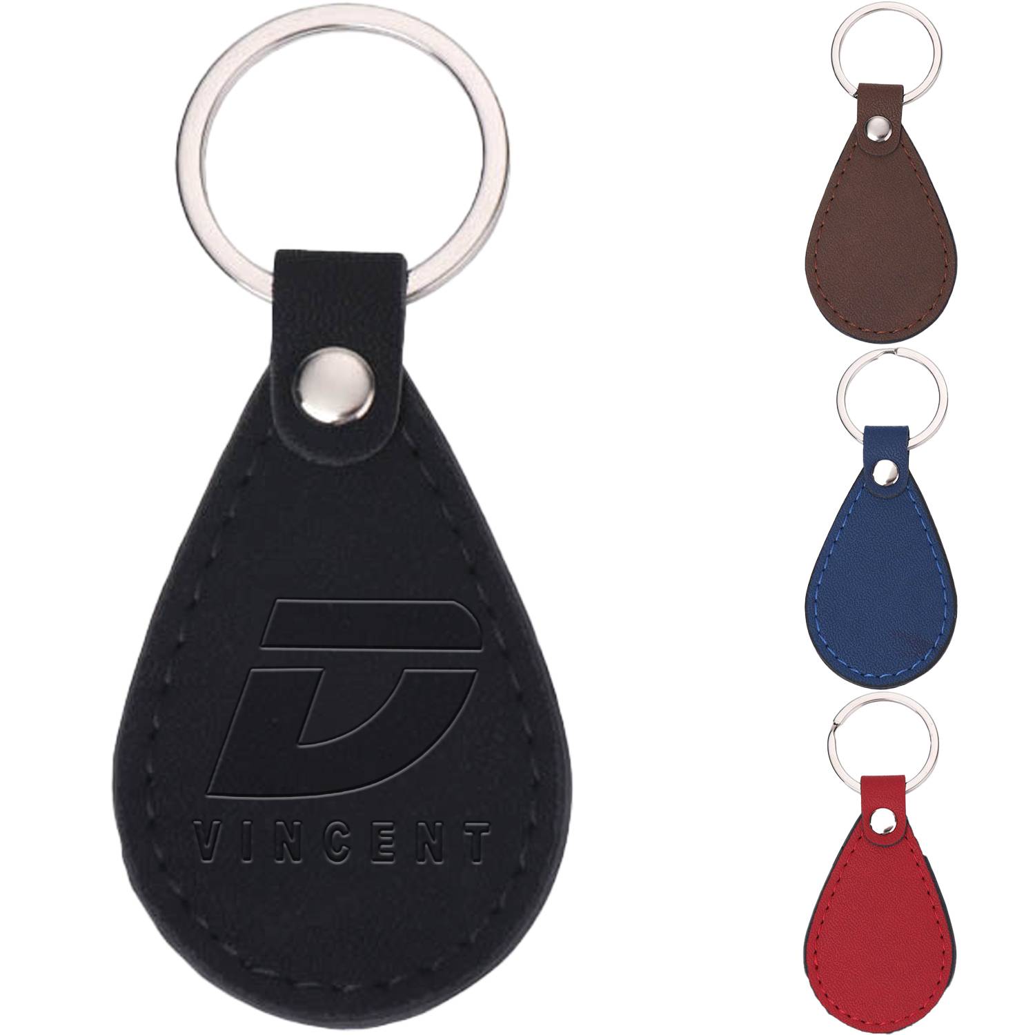 PU Leather Teardrop Car Keychain 1