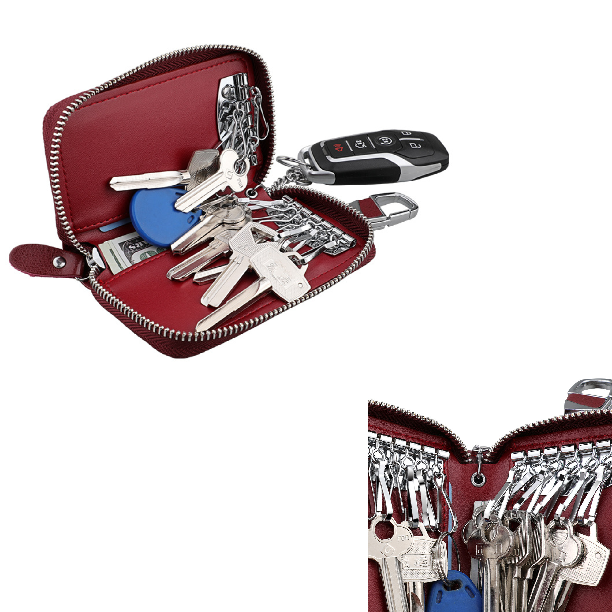 Leather Car Keychain Holder Case 3