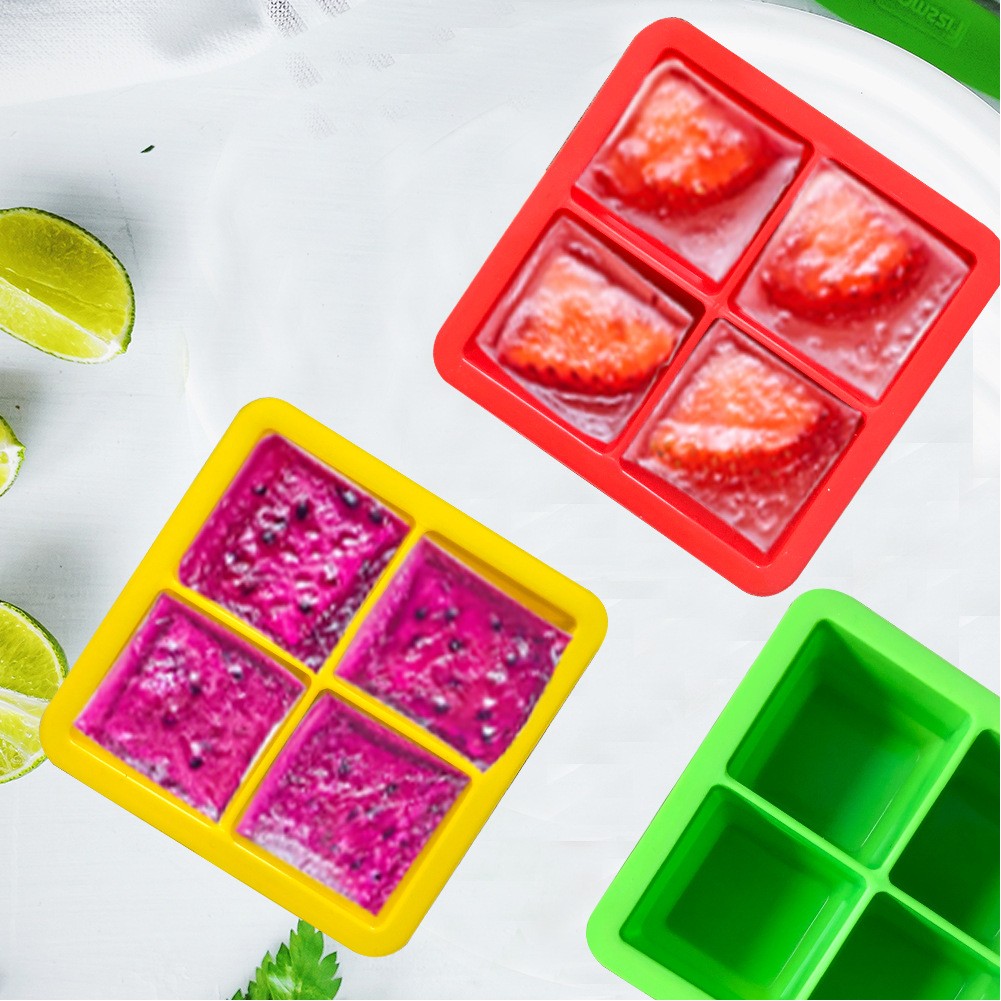 Customizable Four Cavity Ice Cube Tray 2
