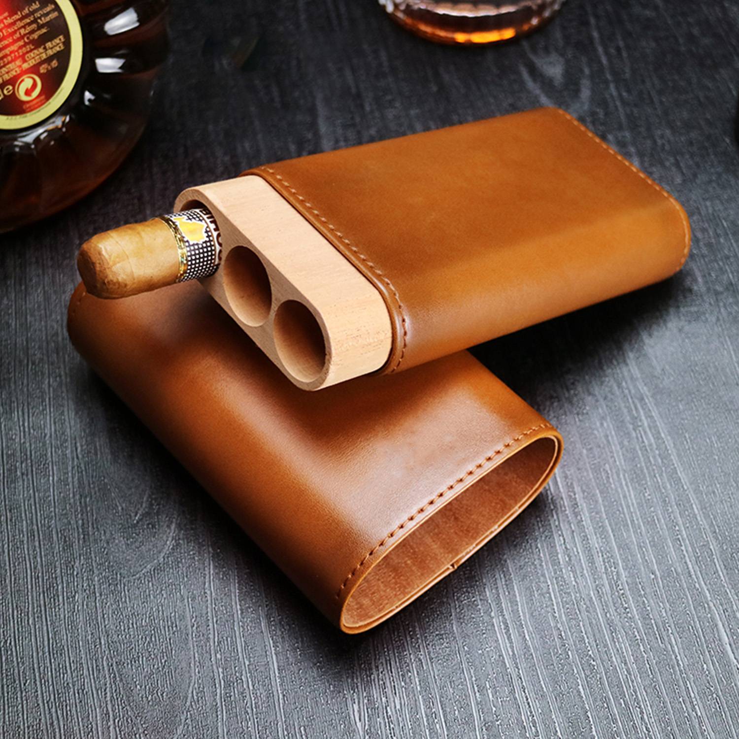 PU Leather Cigar Humidor Case 6