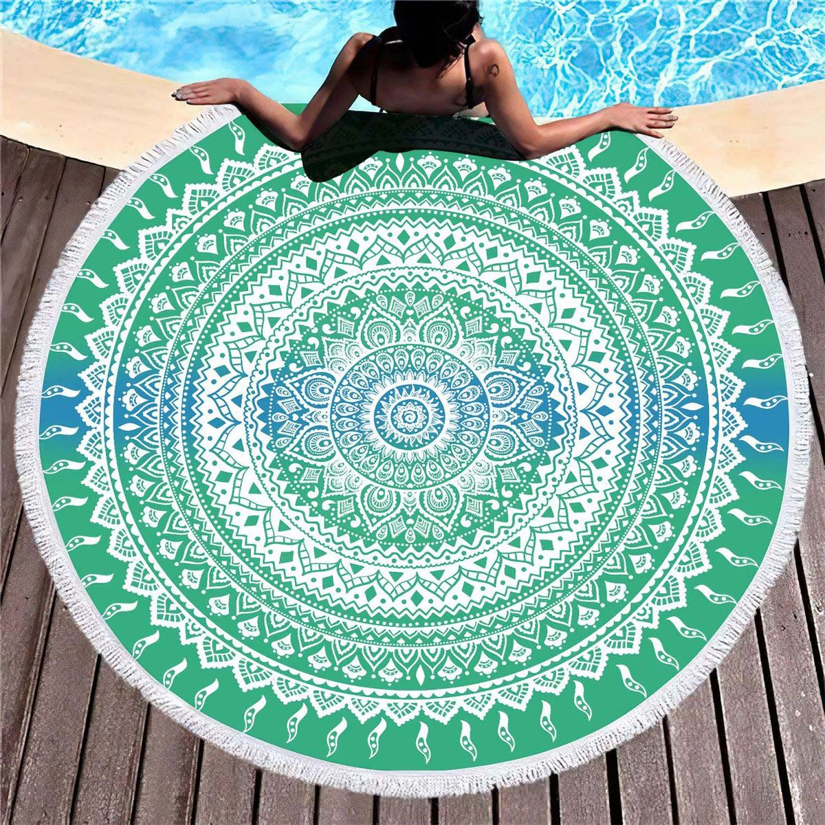 Soft Round Beach Towel with Quick Dry Microfiber 12