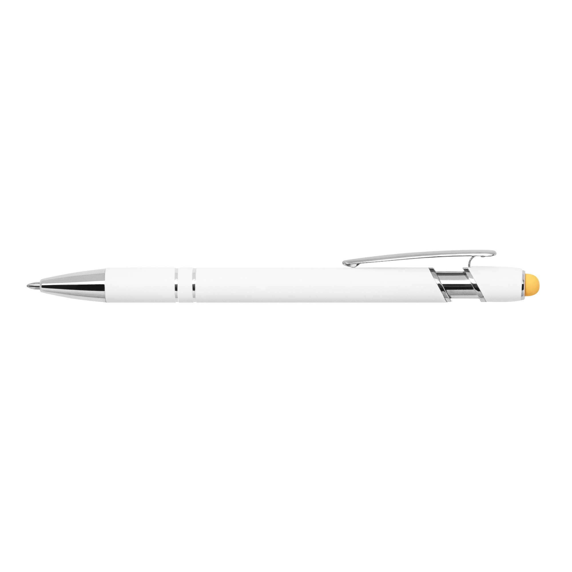 Ellipse Softy White Barrel Metal Pen w/ Stylus 26