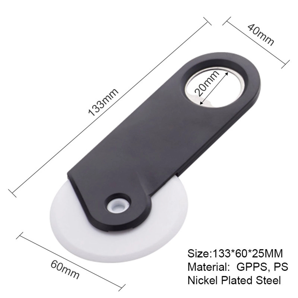 Plastic Pizza Cutter With Bottle Opener 5
