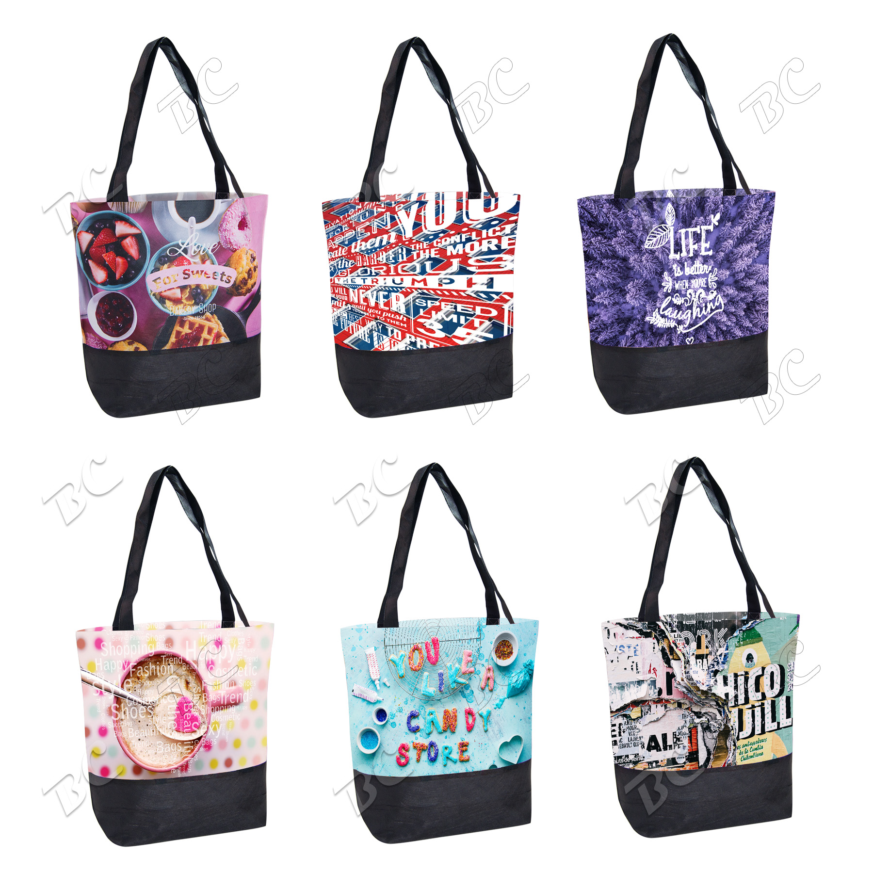 Two Tone Sublimated Design Tote Bag 1