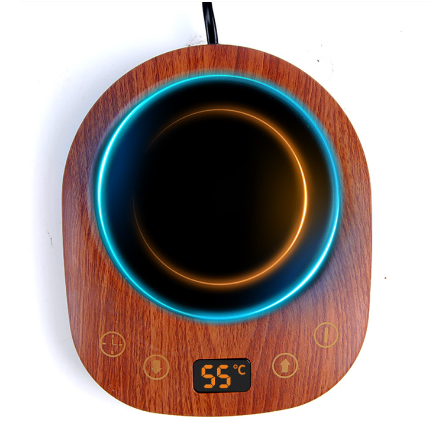 20W Wood Grain USB Coffee Mug Warmer 6
