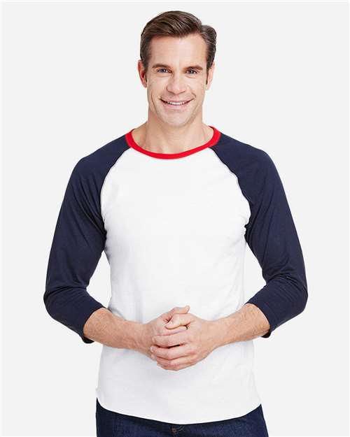 Unisex Baseball Fine Jersey Three-Quarter Sleeve Tee - 6930 76
