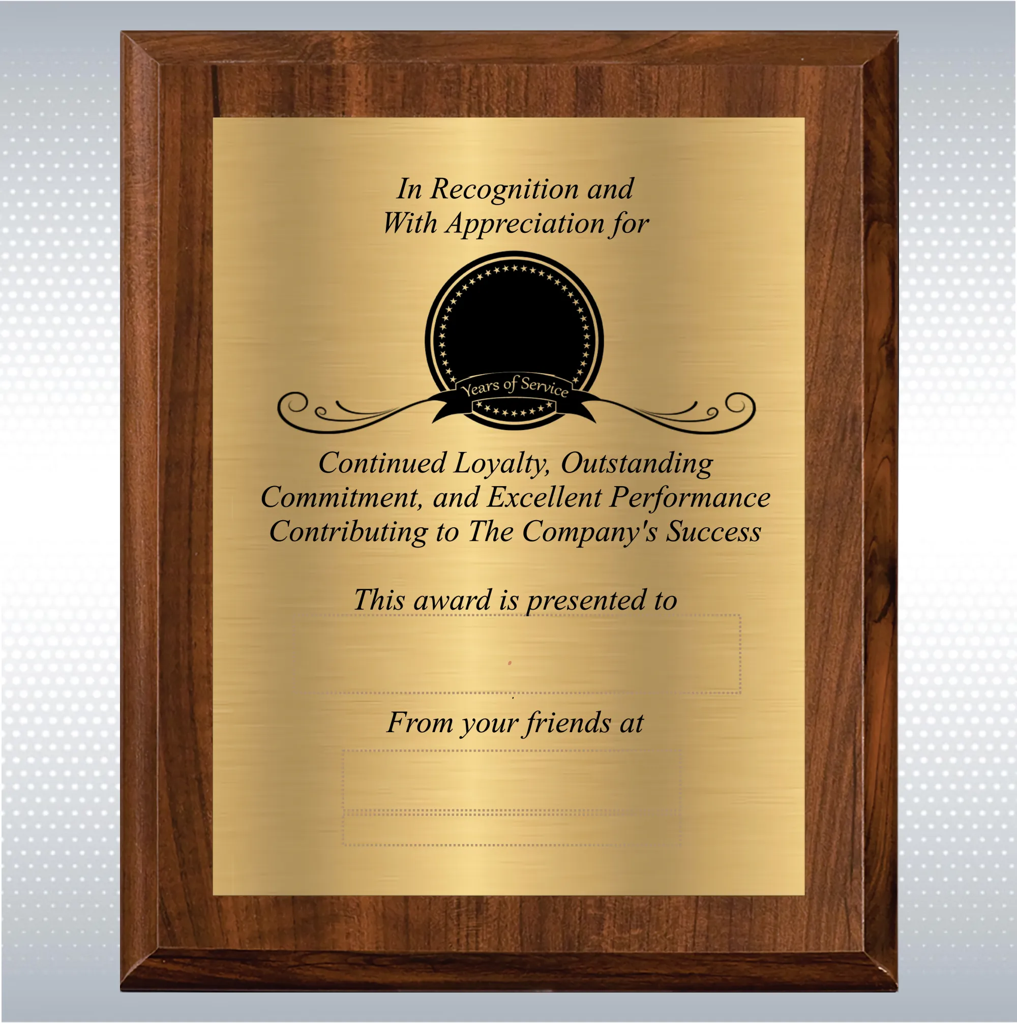 Cherry Finish Years of Service Gift Award 7