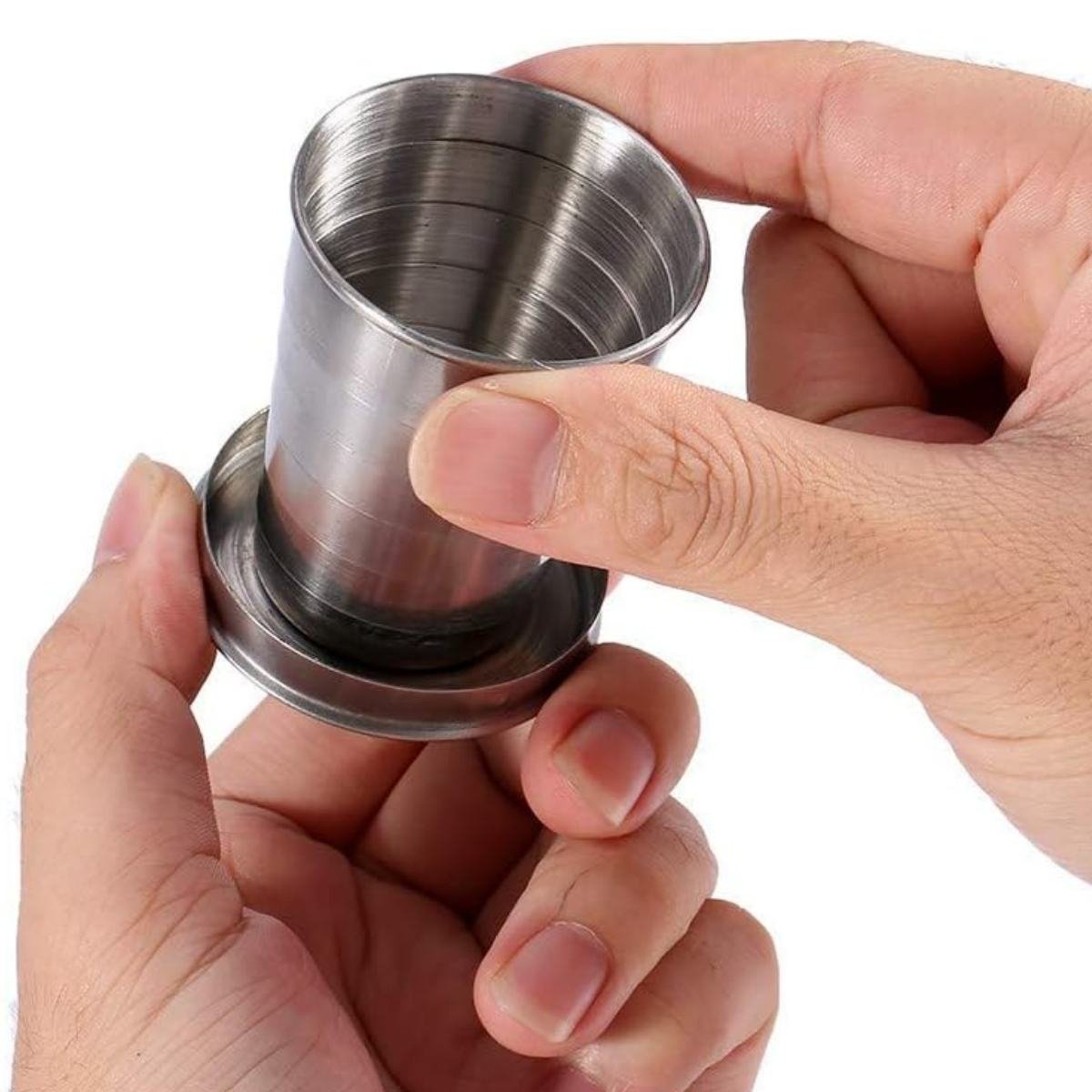 Stainless Steel Collapsible Travel Cup with Keychain 3