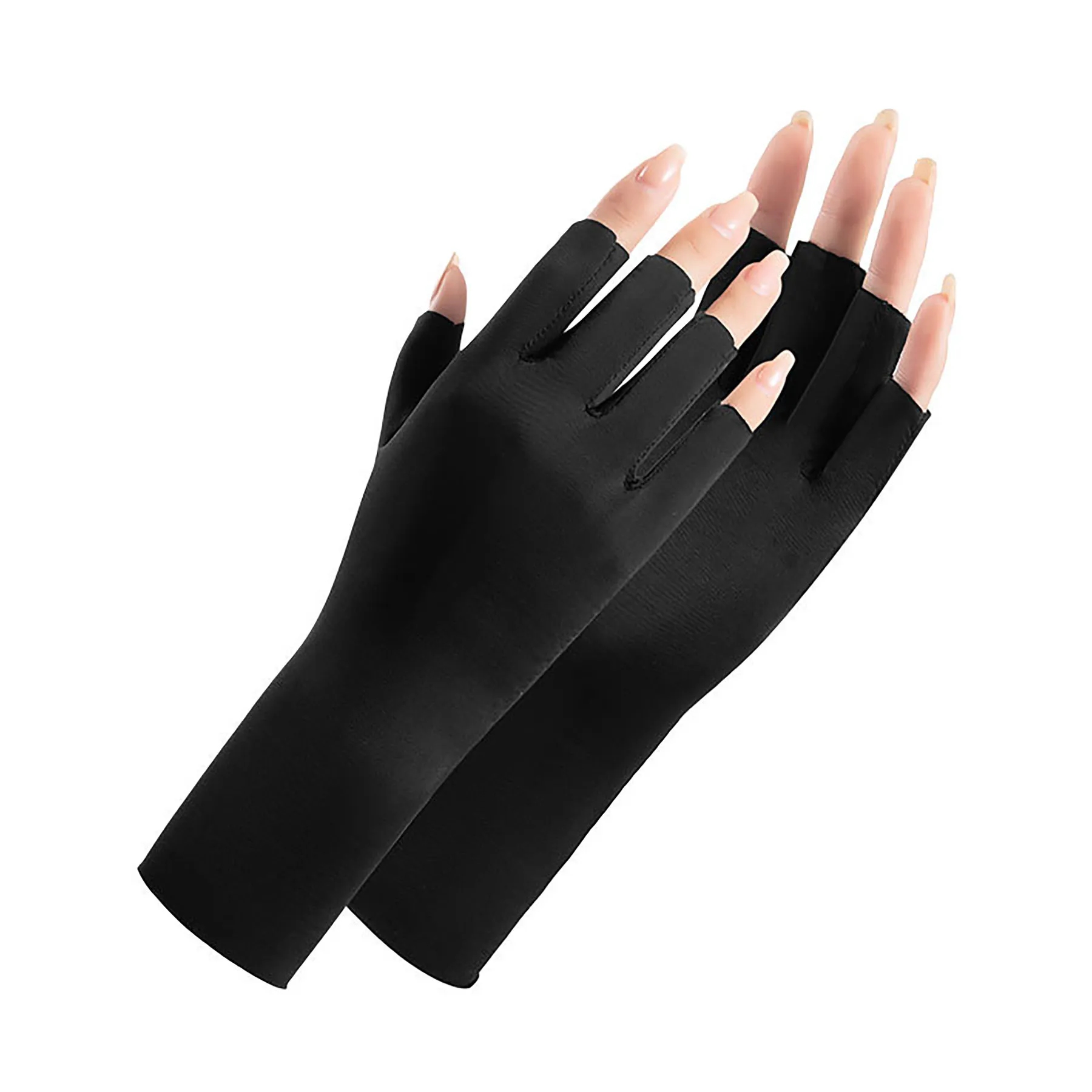 Women Sunblock Fingerless Gloves 5