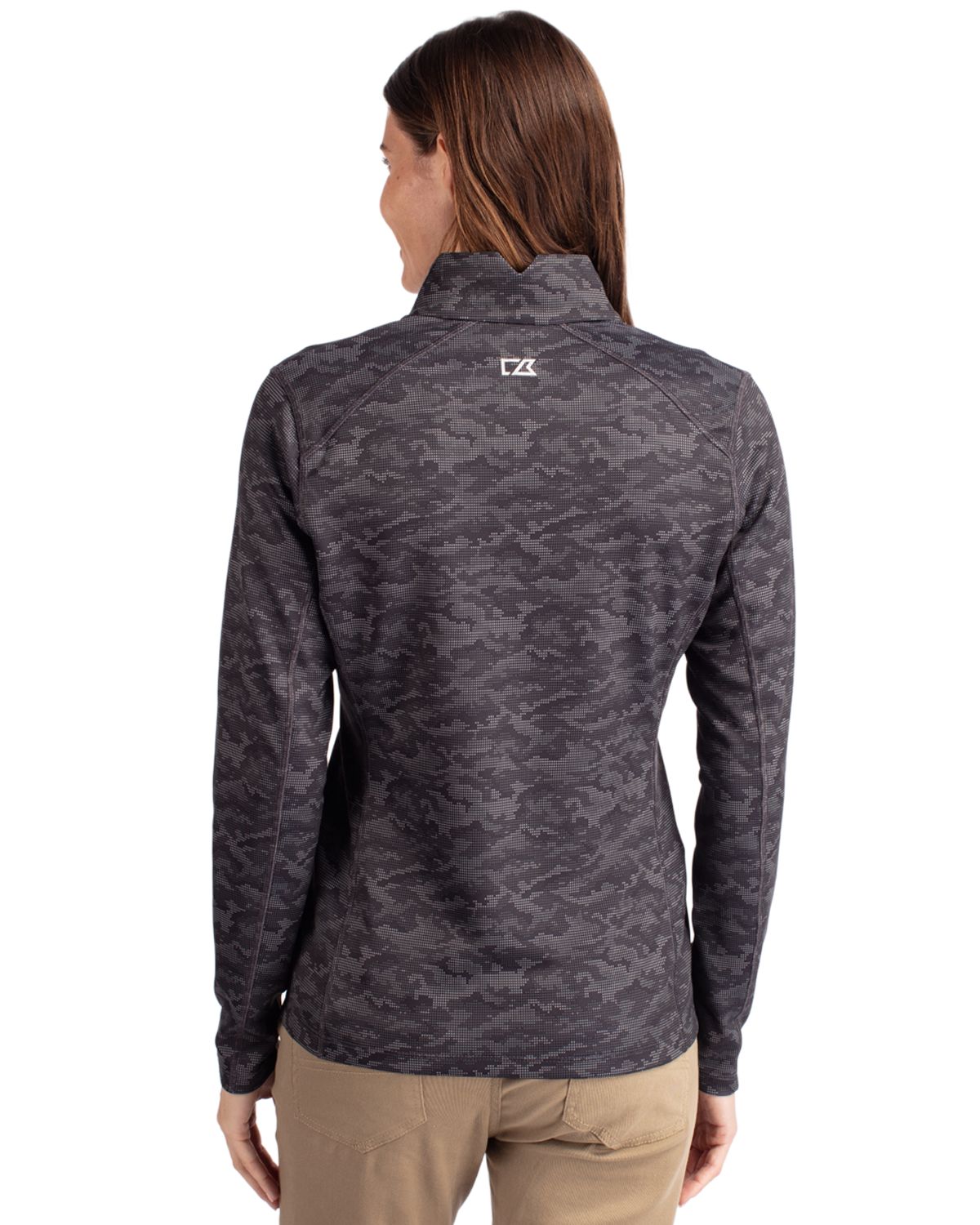 Traverse Stretch Eco Camo Print Quarter Zip Womens Pullover
