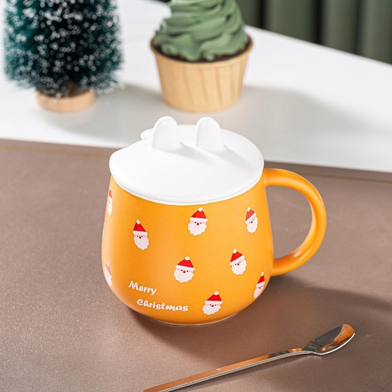 Christmas Bunny Ear Shaped Coffee Ceramic Mug 4