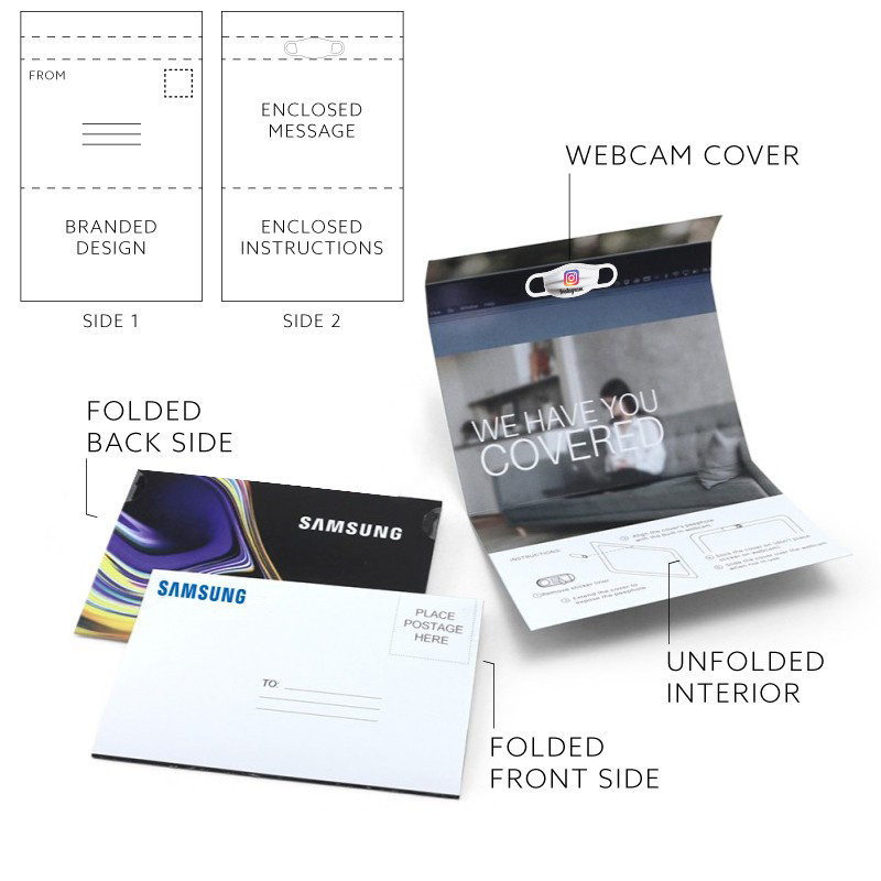 Custom Branded Greeting Card with Mask Webcam Cover 3