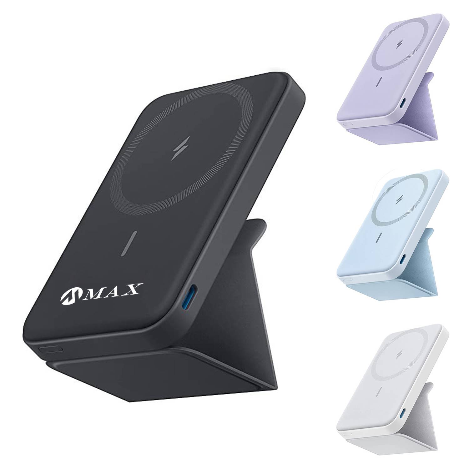 Magnetic Wireless Portable 5000mAh Mobile Power with Stand 3