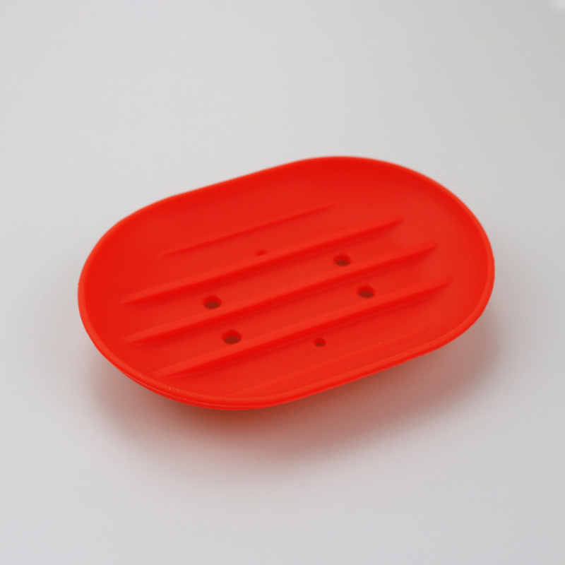 Oval Solid Color SiliconeSoap Dish 4