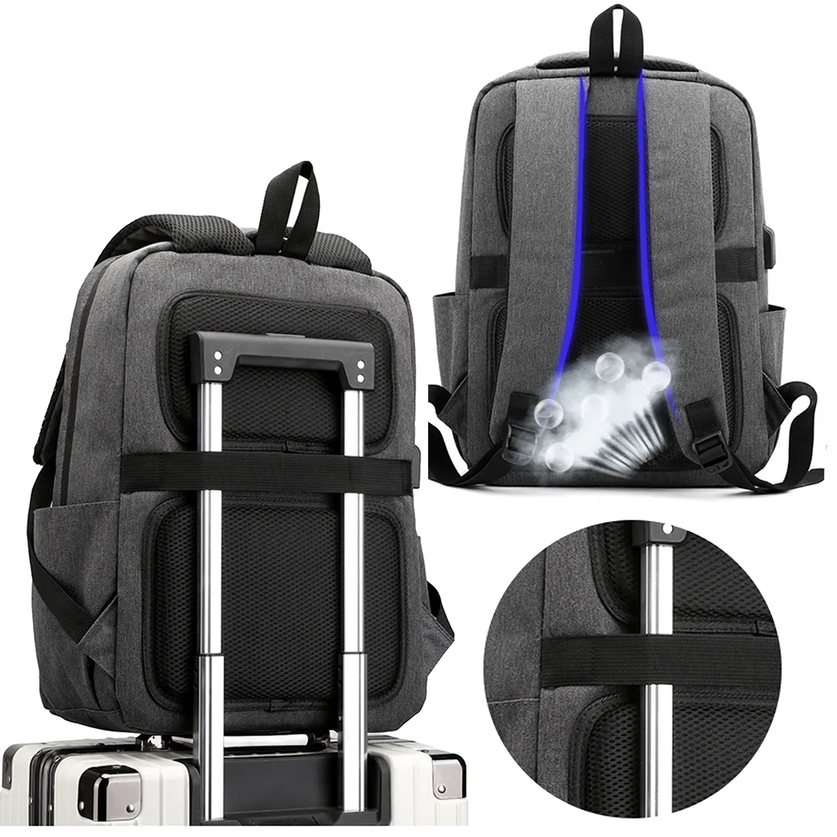 Business Anti Theft Slim Durable Backpack With Charging Port 2