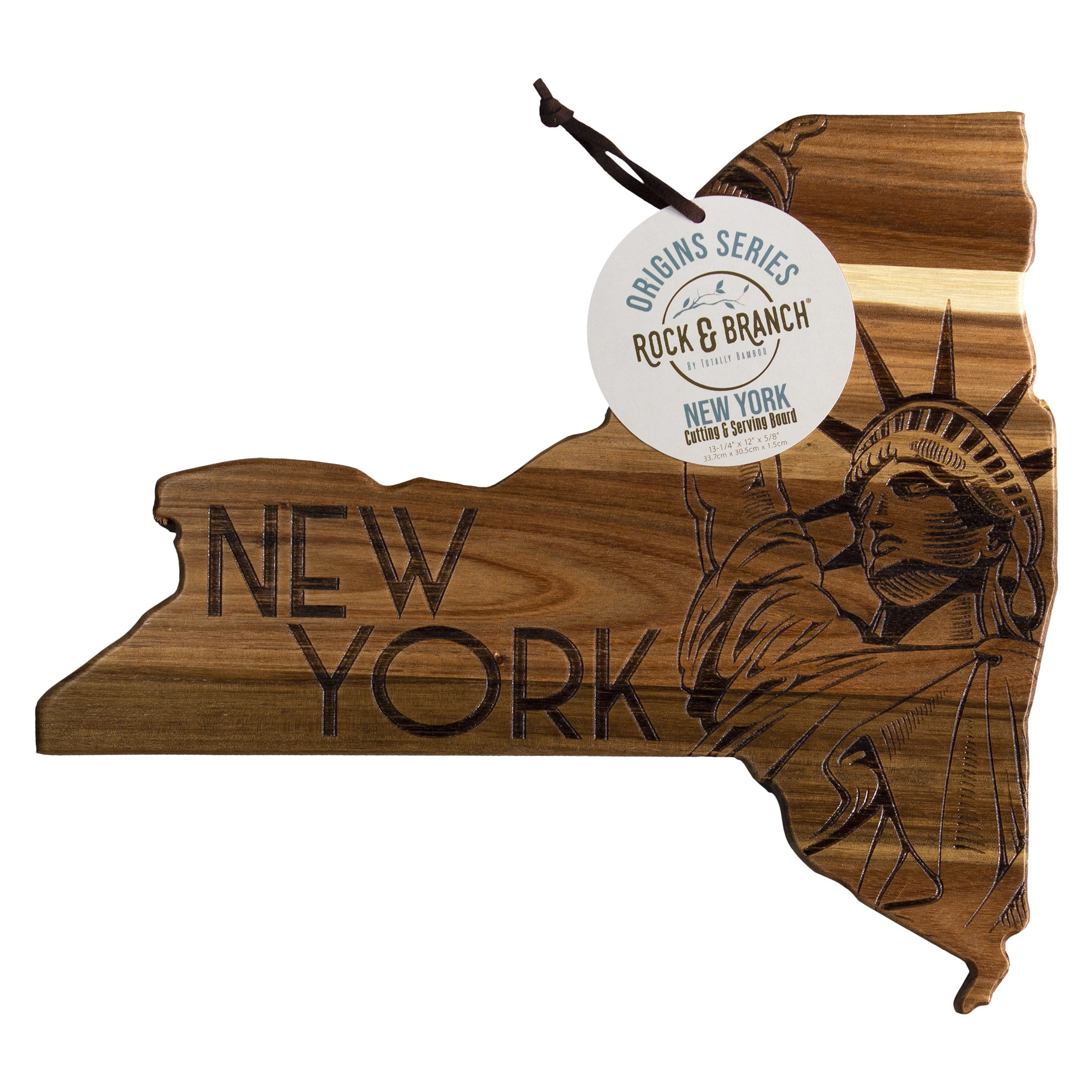 Rock & Branch® Origins Series New York State Shaped Wood Serving and Cutting Board 8