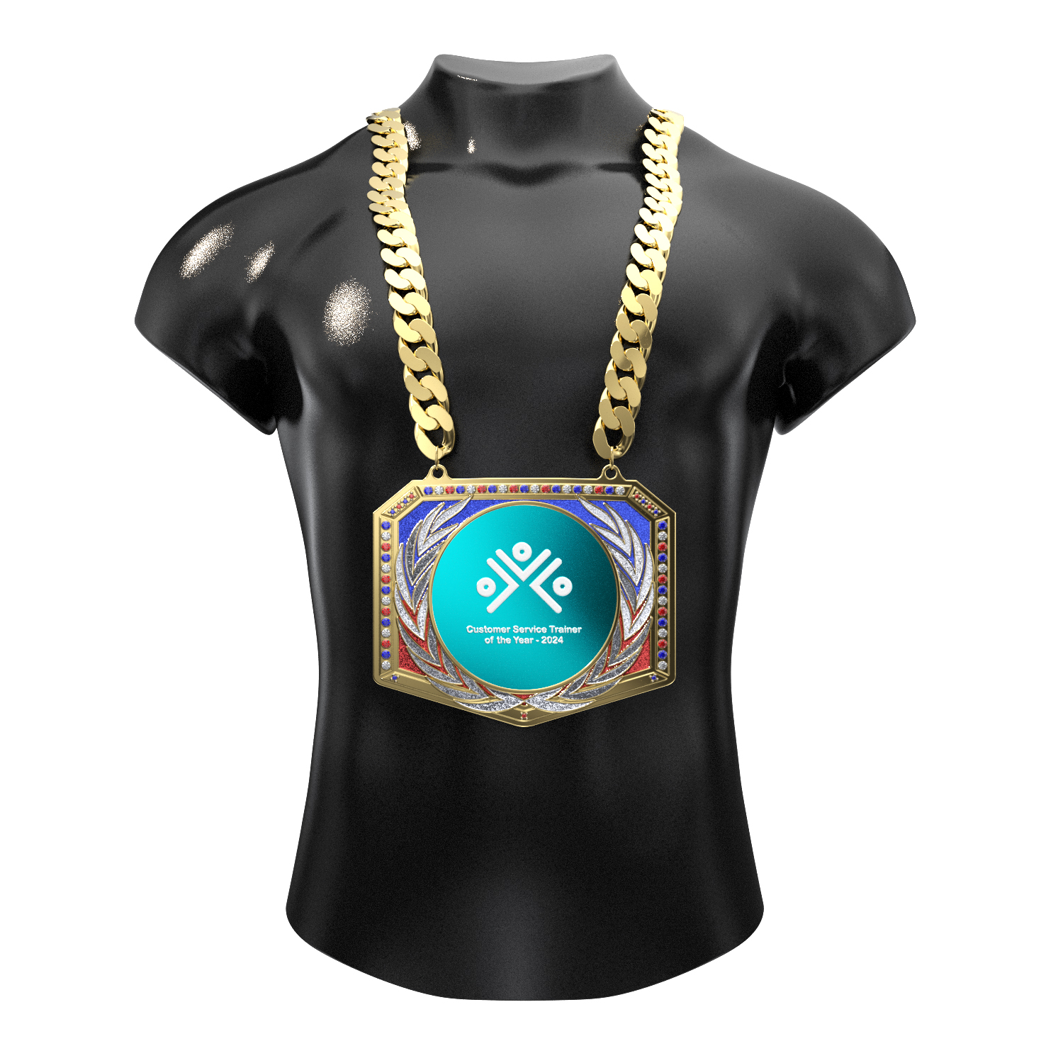 Express Vibraprint® Patriotic Champ Chain w/ Chain 16