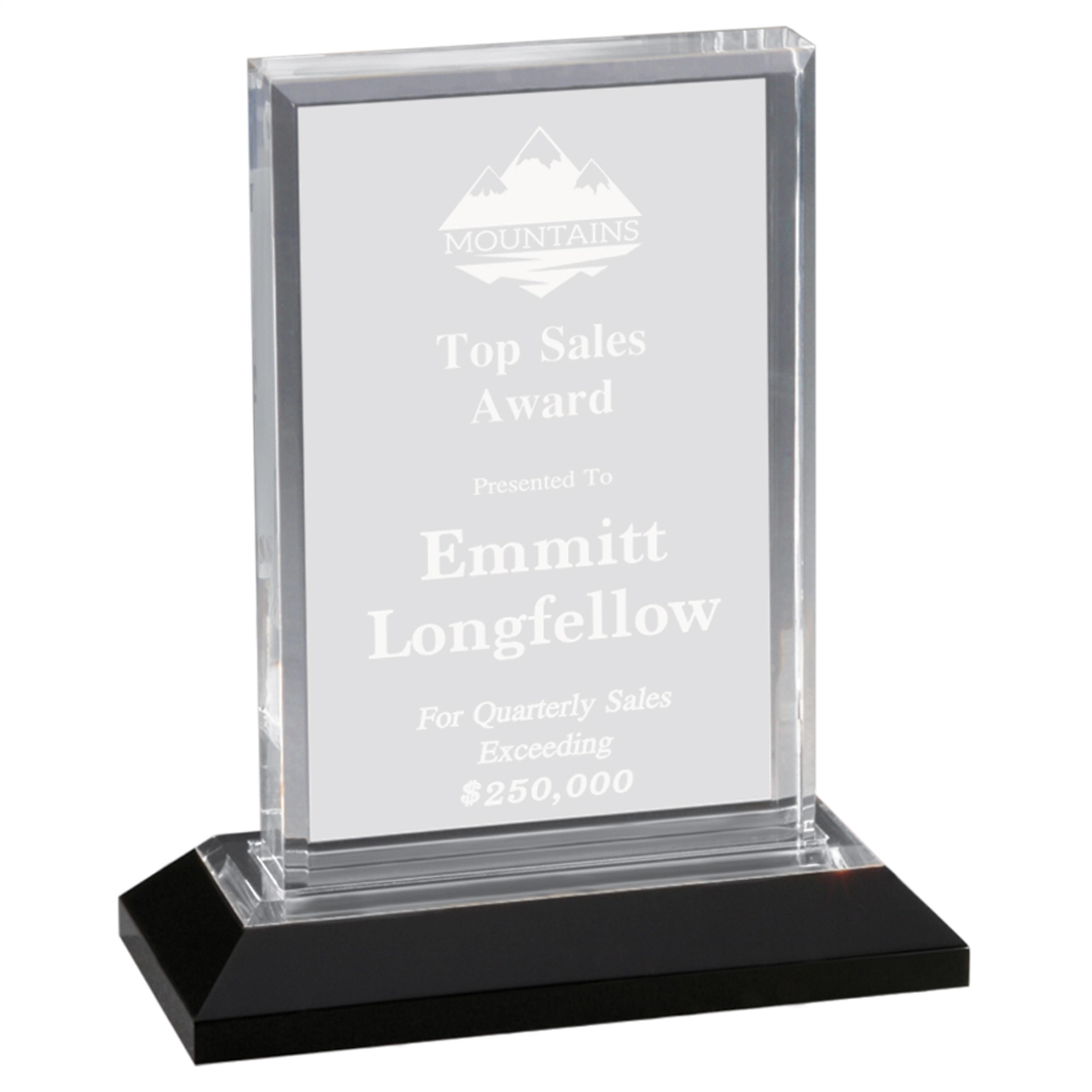Silver Beveled Impress Acrylic Award (5" x 7") 2