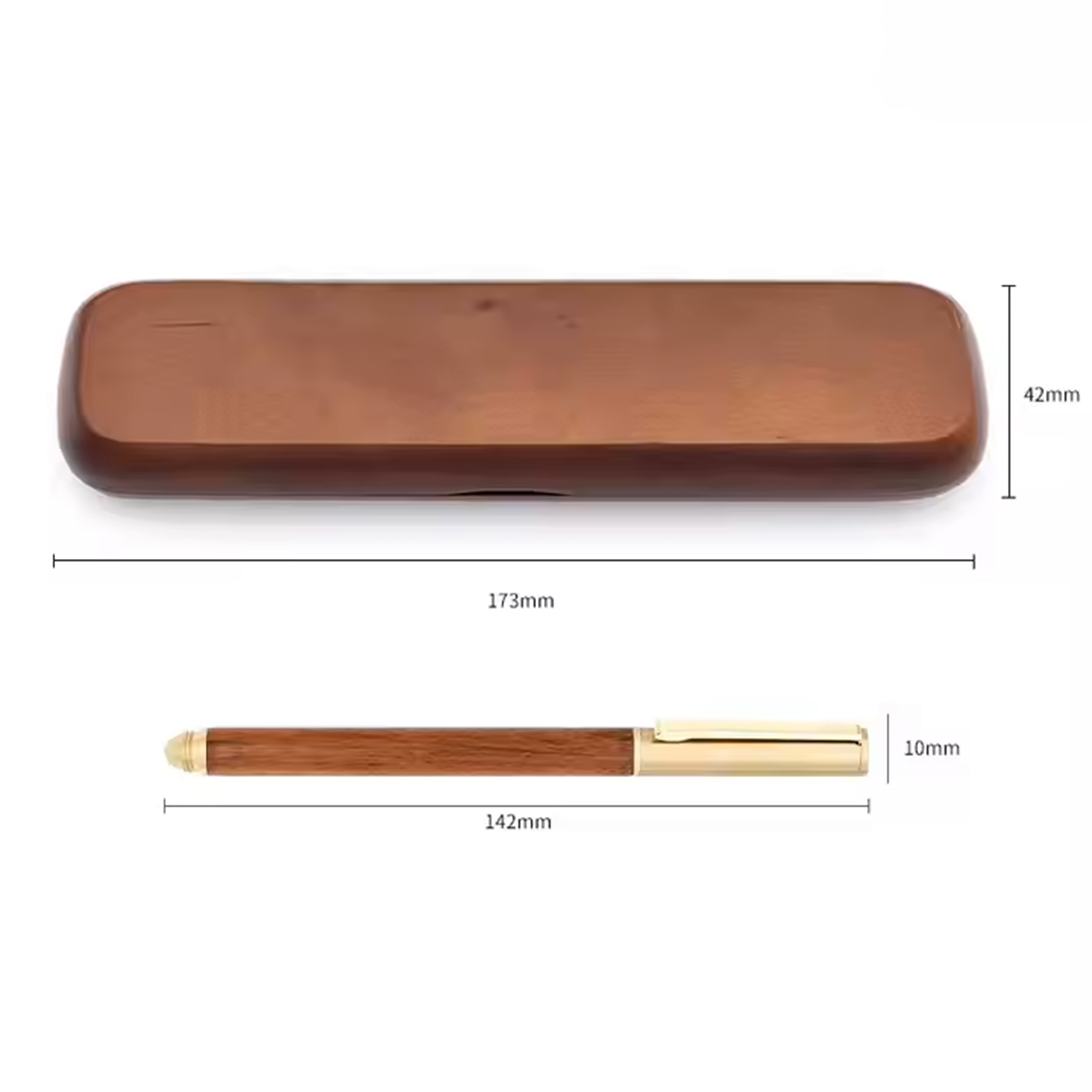Engraved Wooden & Brass Ballpoint Pen 4