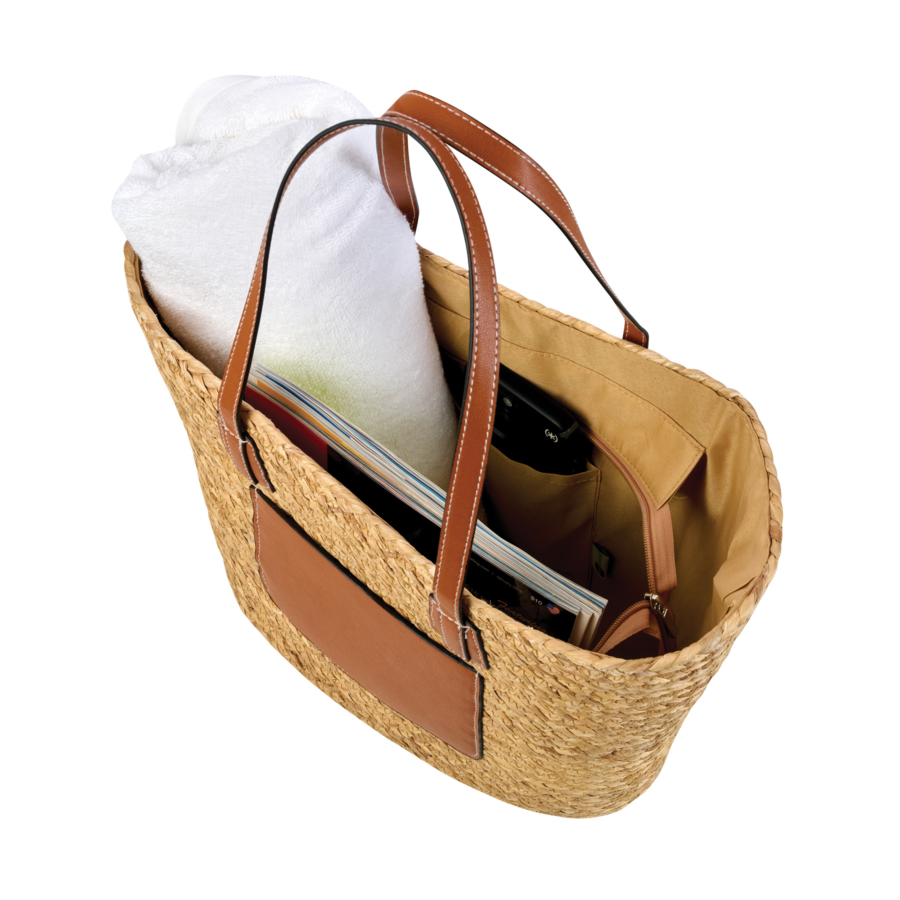 Akena Natural Hyacinth Grass Tote 15