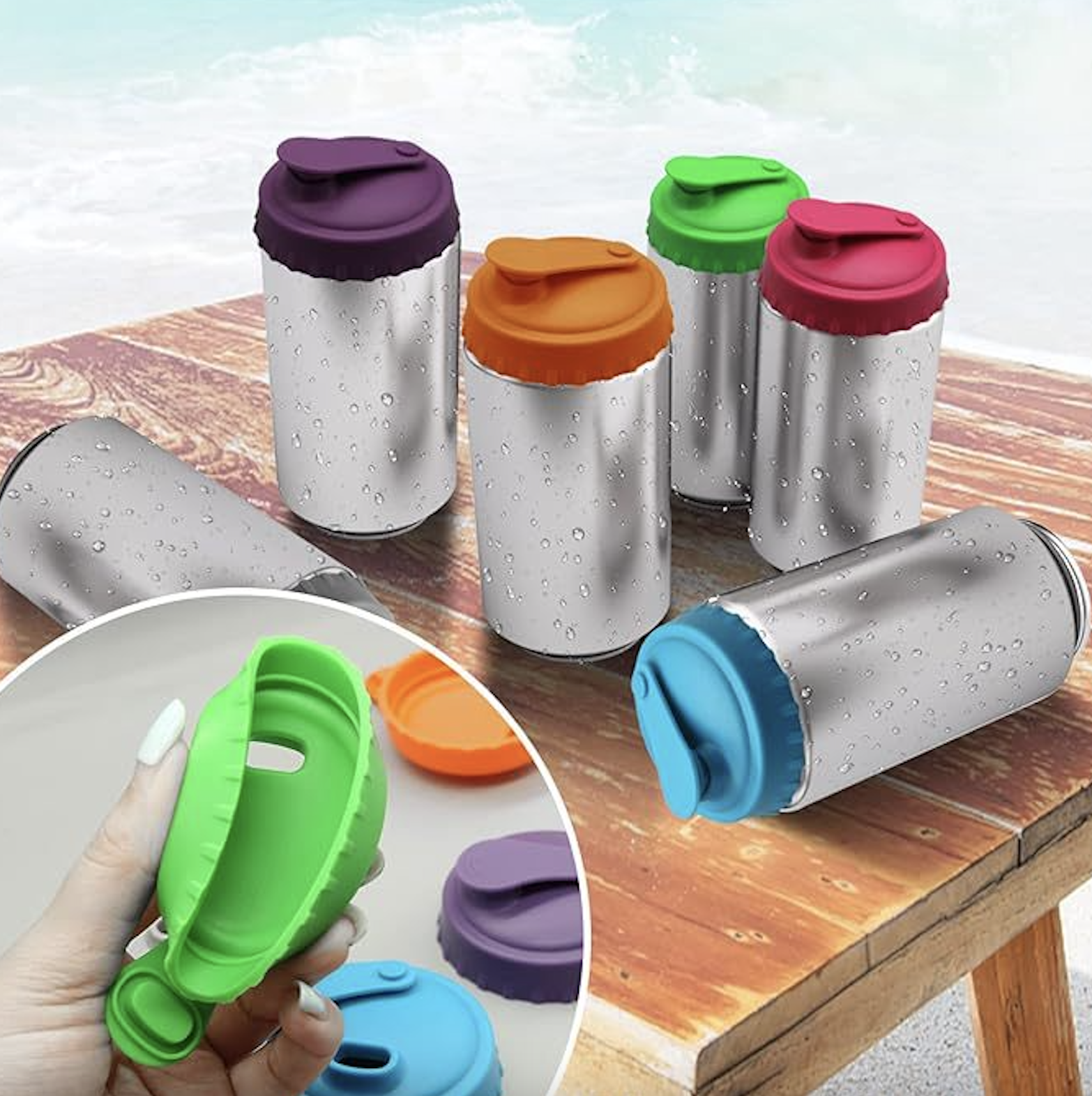 Resealable Silicone Soda Can Lid with Reusable Nozzle 2