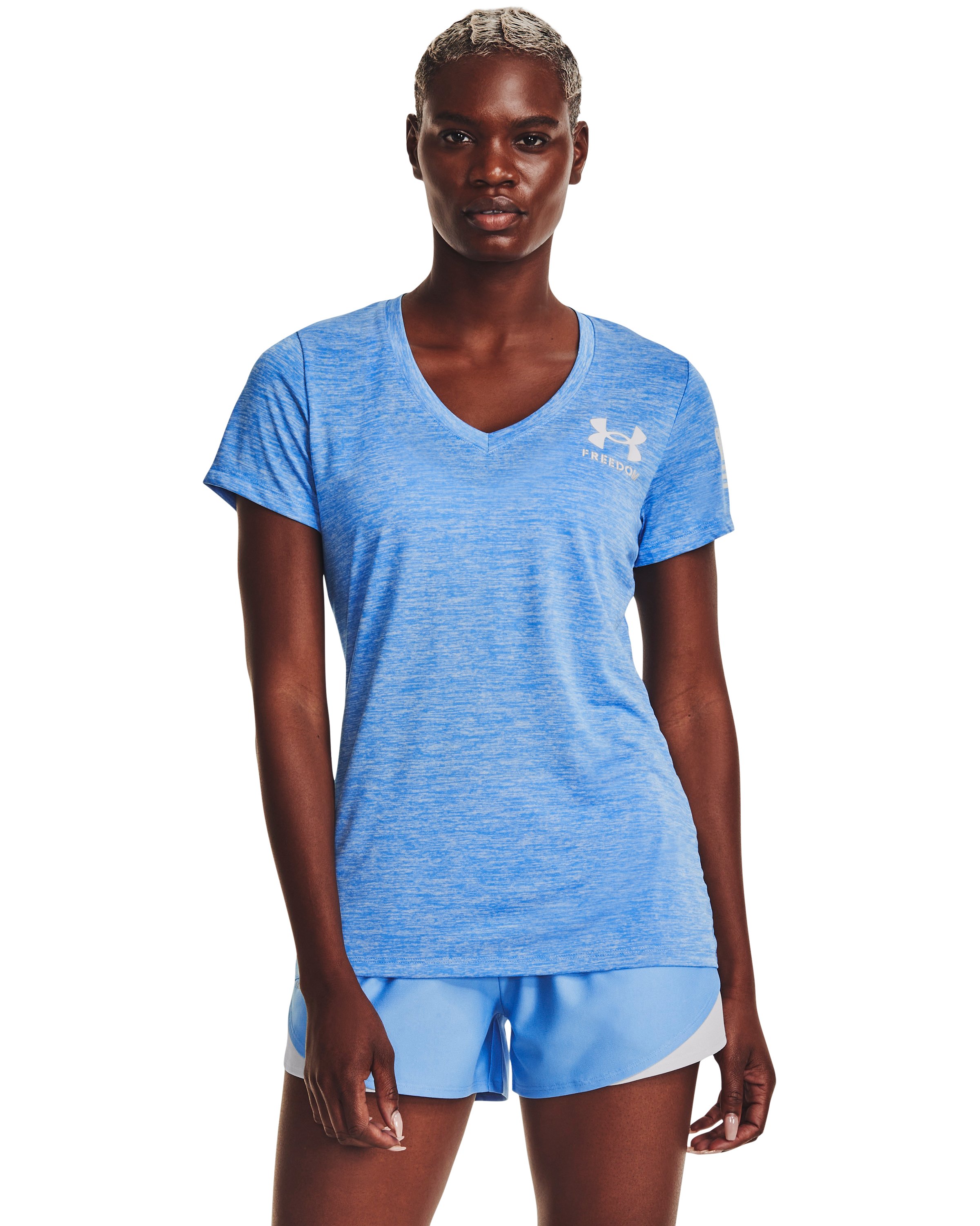 UA Tech Freedom Women's Short Sleeve V-Neck 10