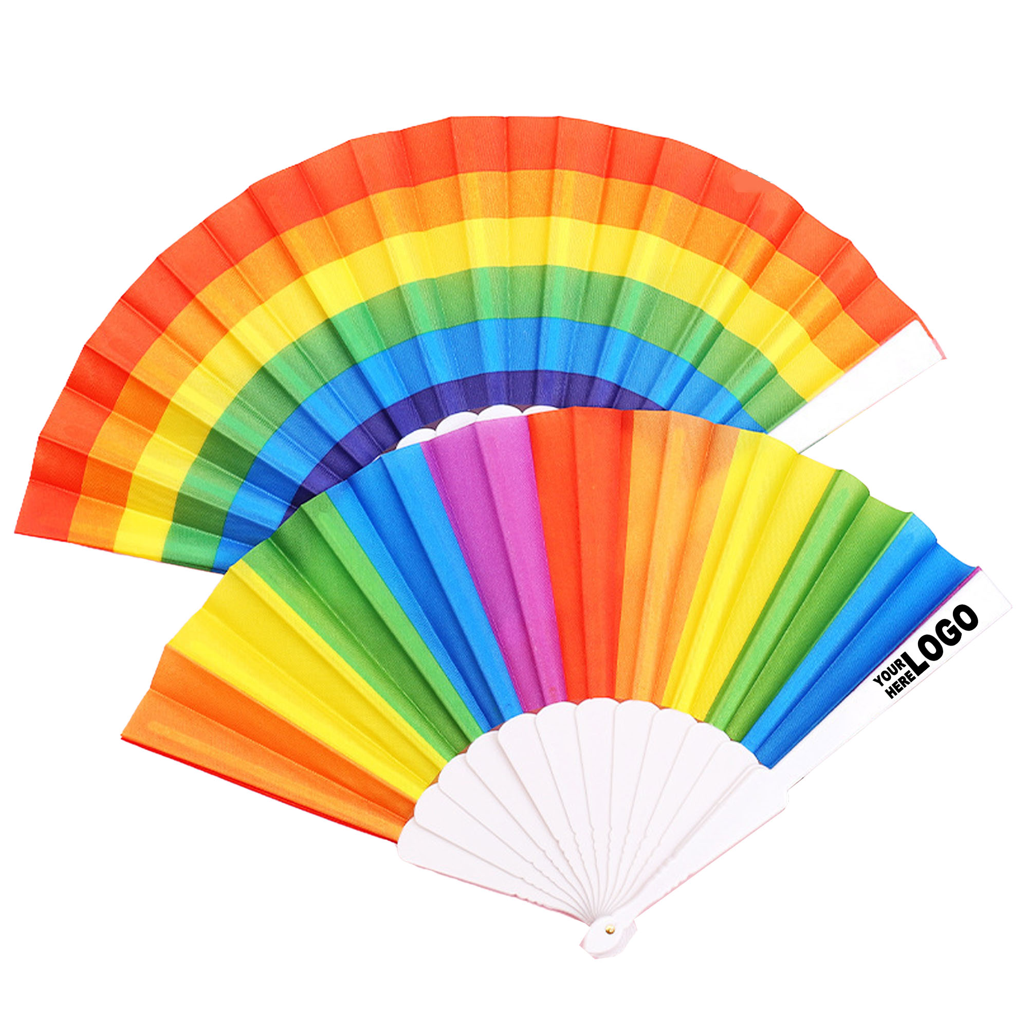 Customizable 9" Foldable Rainbow Fan with Eco-Friendly Print 5