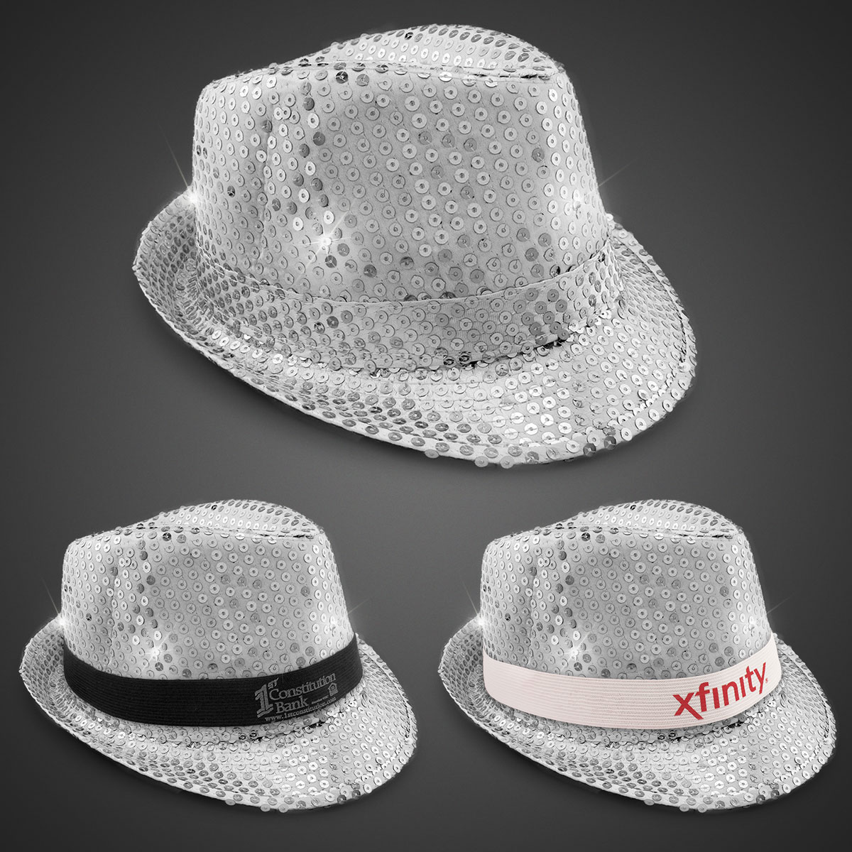 Silver Sequin LED Fedora(blank) 5