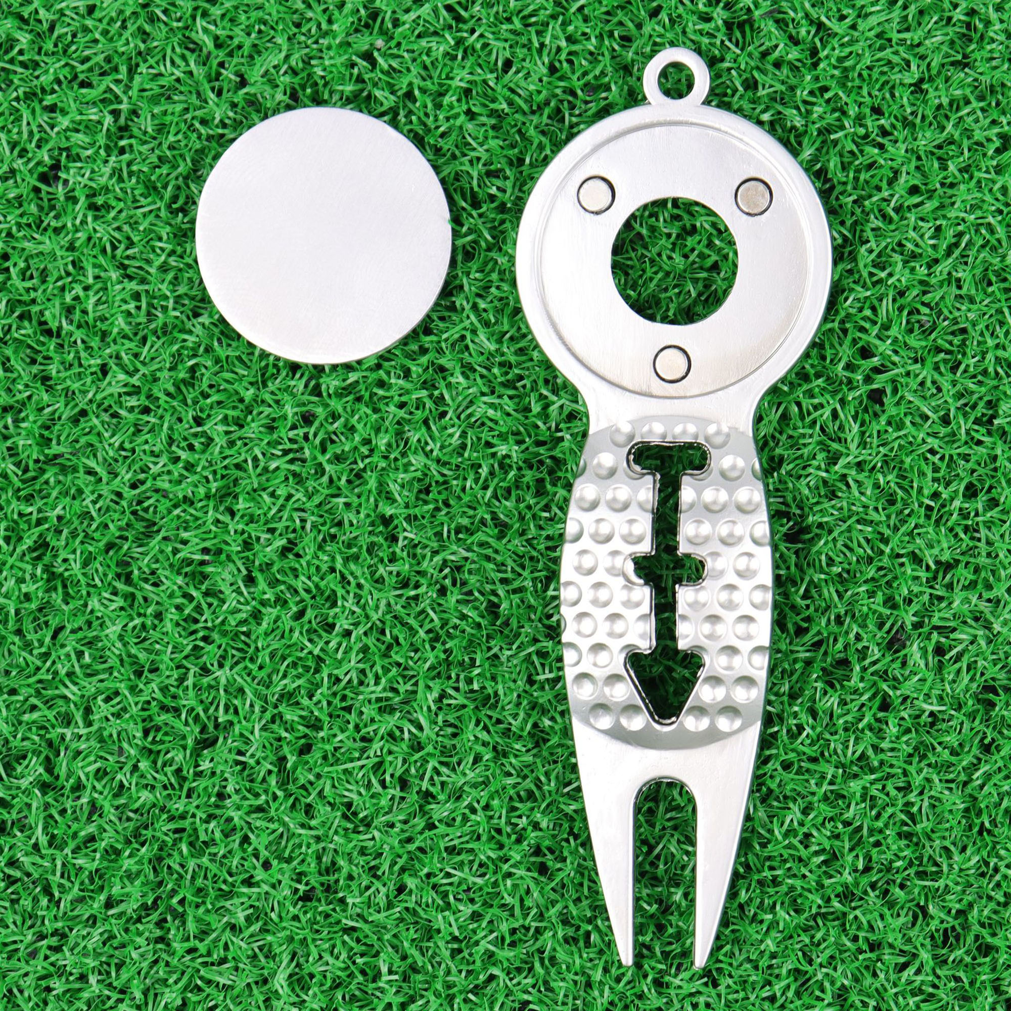 Zinc Alloy Golf Divot Fixer Tool With Key Buckle 4