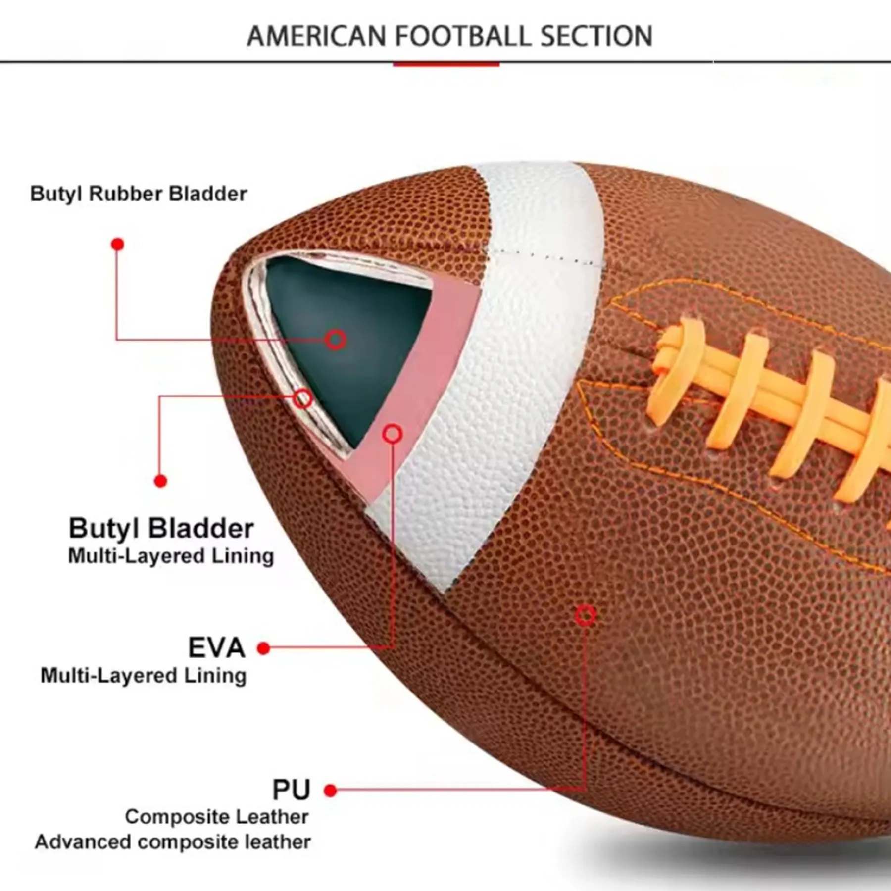 #6 Official Size Inflatable Rugby Football 2