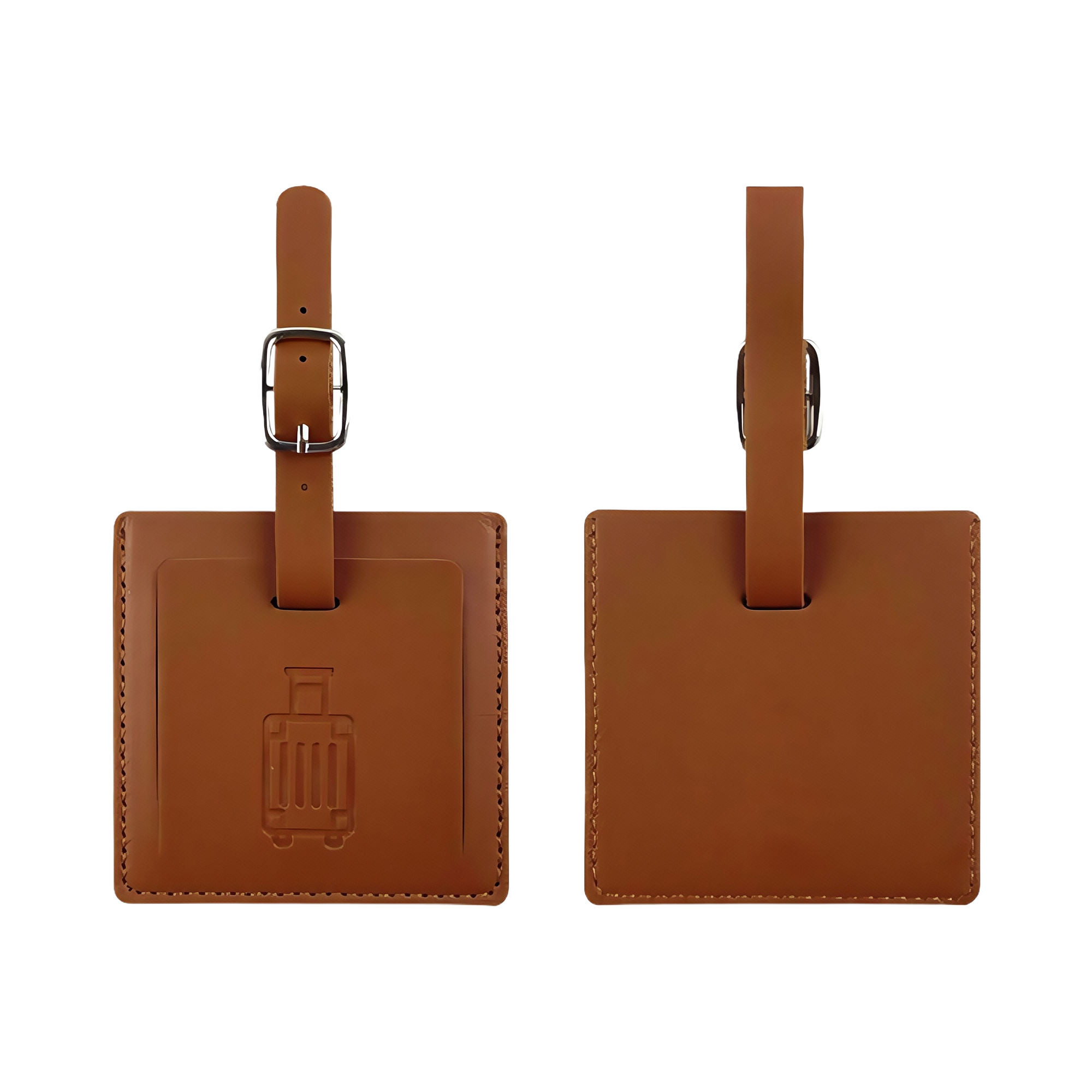 Square Luggage Tag PU Leather with Signature Paper 4