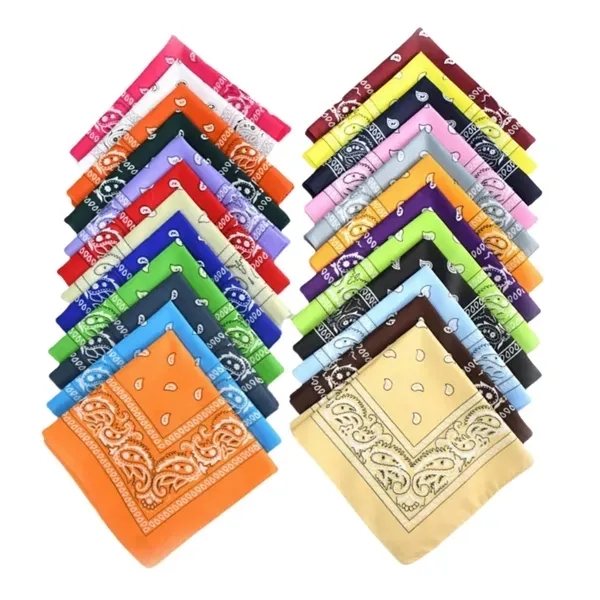 Square Sports Print Bandana Headband - Polyester Material 11