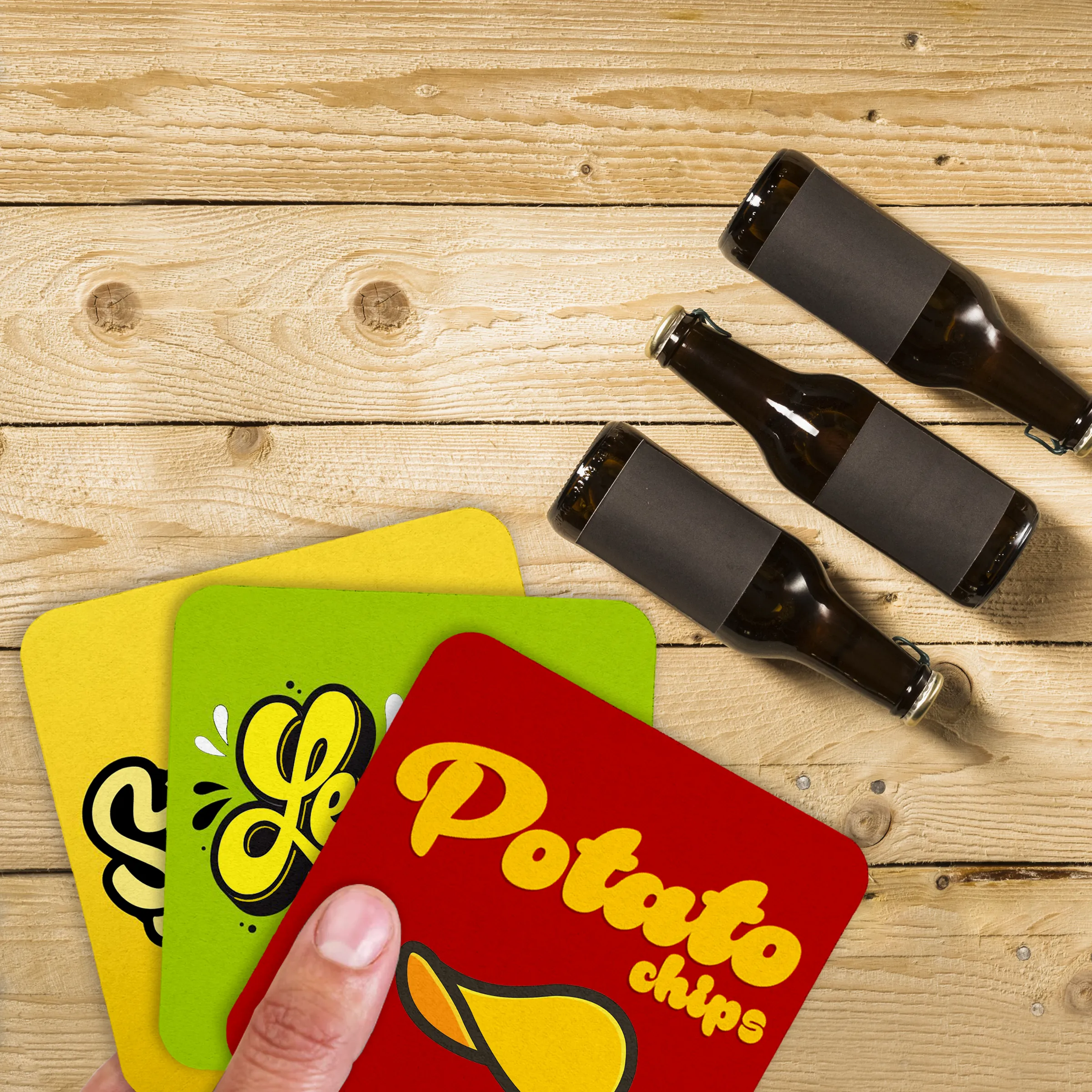 3.5" Square Pulpboard Coaster - 4 color print 3