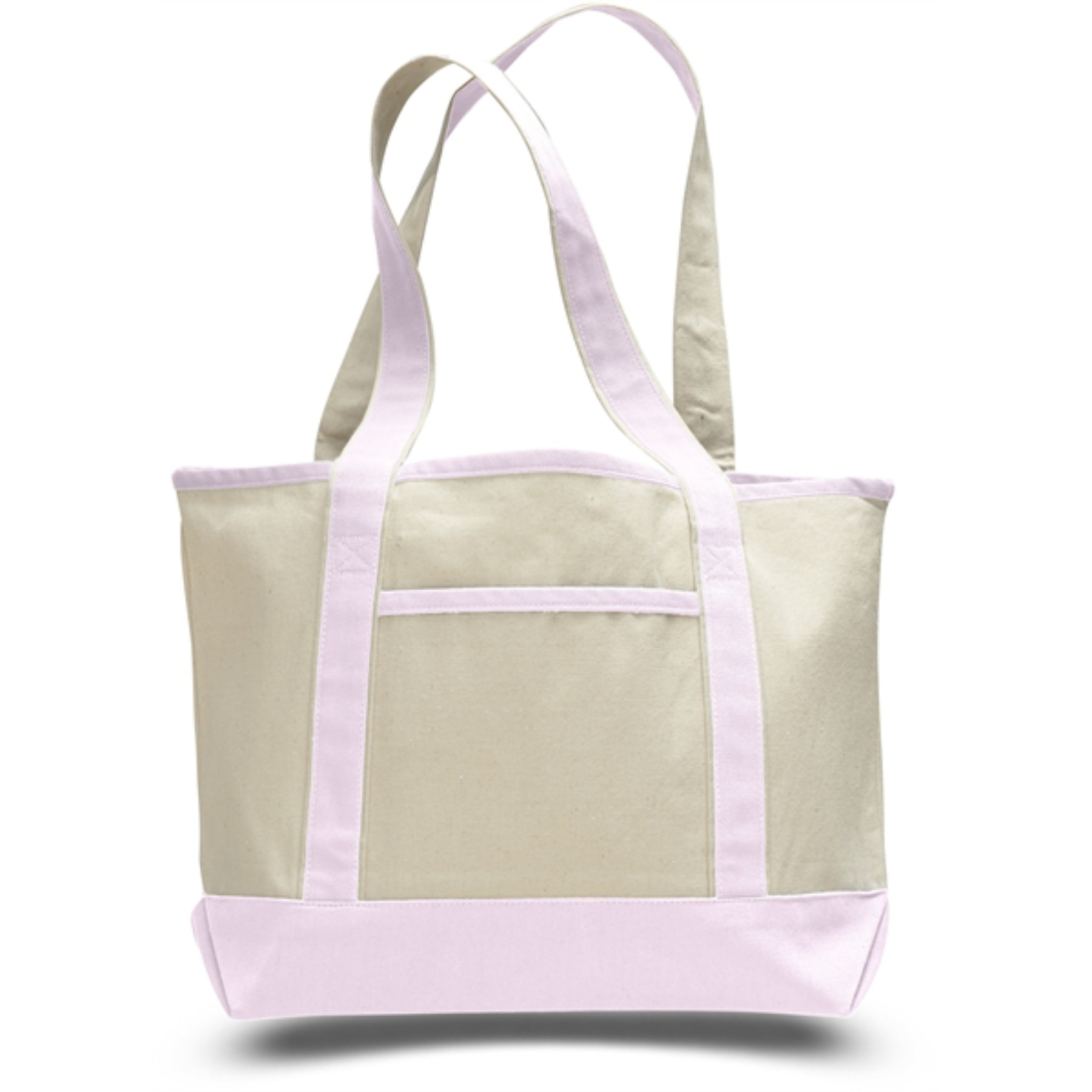 Premium Shopping Tote Bag w/ Zipped Closure & Front Pocket 15