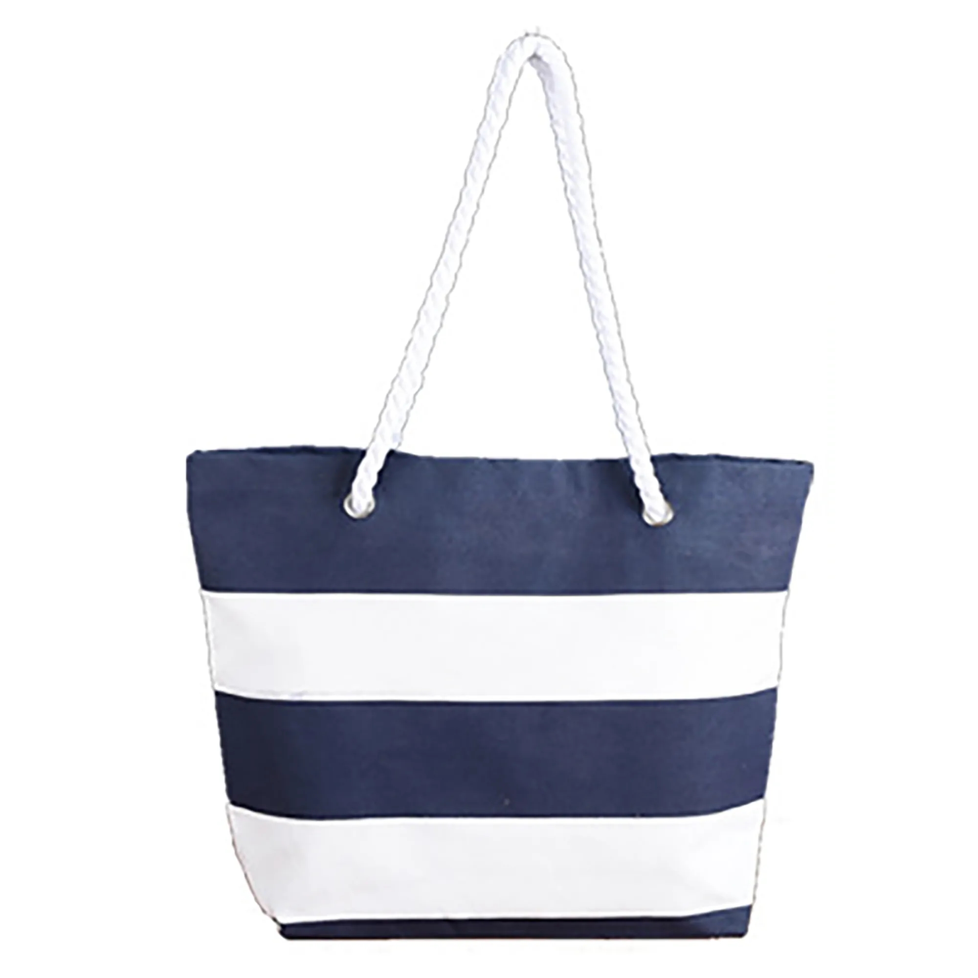 11.8" x 15.7" Striped Canvas Tote Shoulder Beach Bag 2