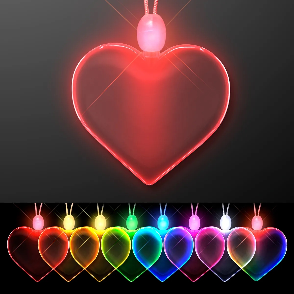 Light Up Acrylic Heart Necklace 4