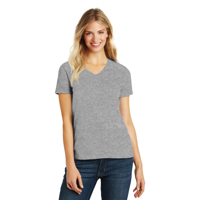 District Women's Perfect Blend CVC V-Neck Tee. 17