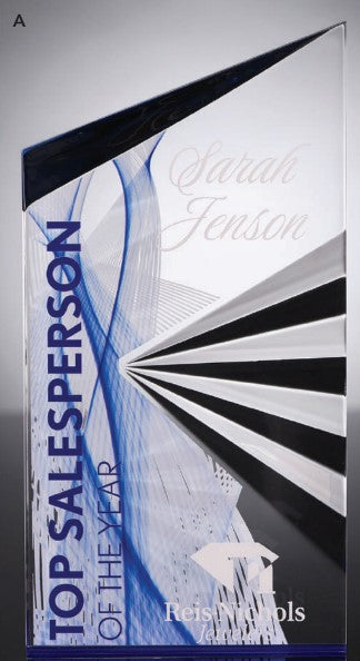 Clear Acrylic Fan Peak With Blue Mirror Bottom 2