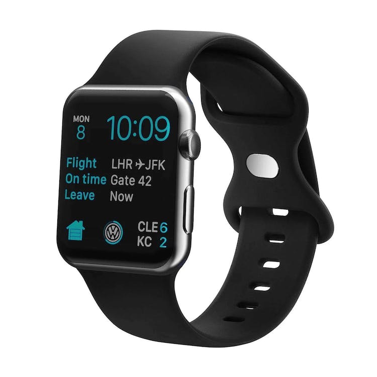 Apple Watch Bands - Black Silicone 42mm/44mm/45mm Face 1